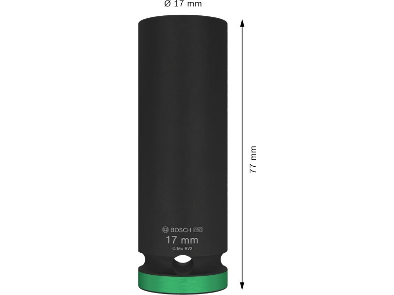 BOSCH PRO Cheie tubulară lungă 1/2" 17 mm CrMo - 1 | YEO