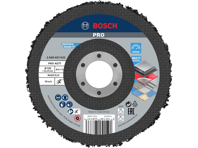 BOSCH PRO Disc de curățare 125 mm metal/inox N377