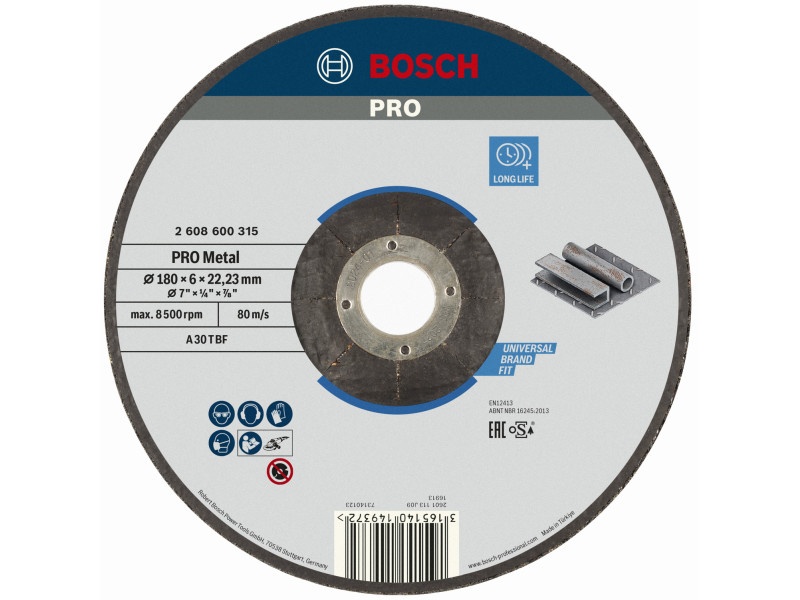 BOSCH PRO Disc de curățare pentru metal 180 x 6,0 x 22,2 mm A 30 T BF (oSa)