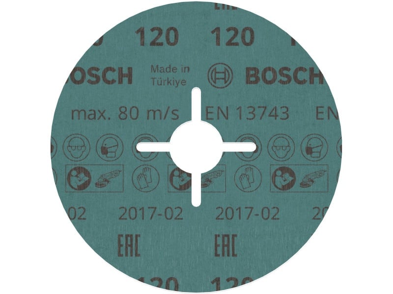 BOSCH PRO Disc fibră pentru inox 125 x 22,2 mm / P120 cu plăci ceramice - 1 | YEO