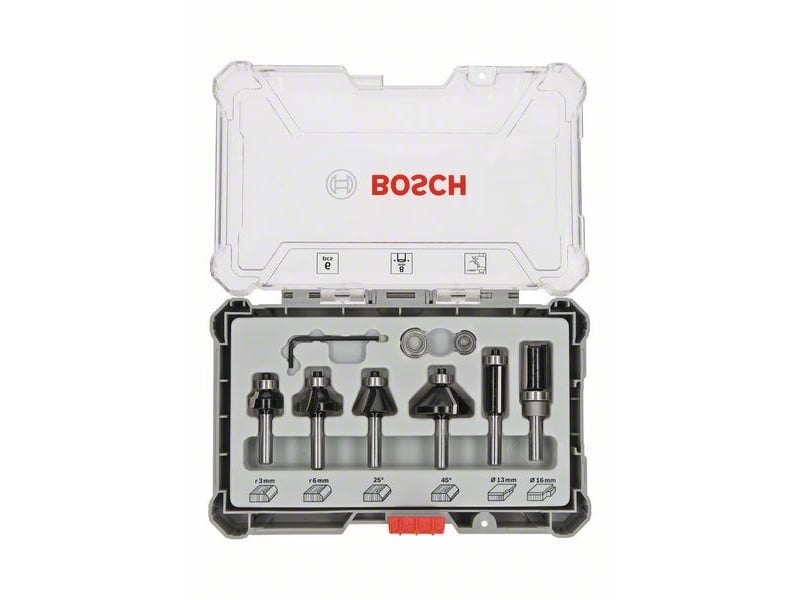 BOSCH Set de polizoare pentru margini și profile 6 piese cu prindere de 8 mm