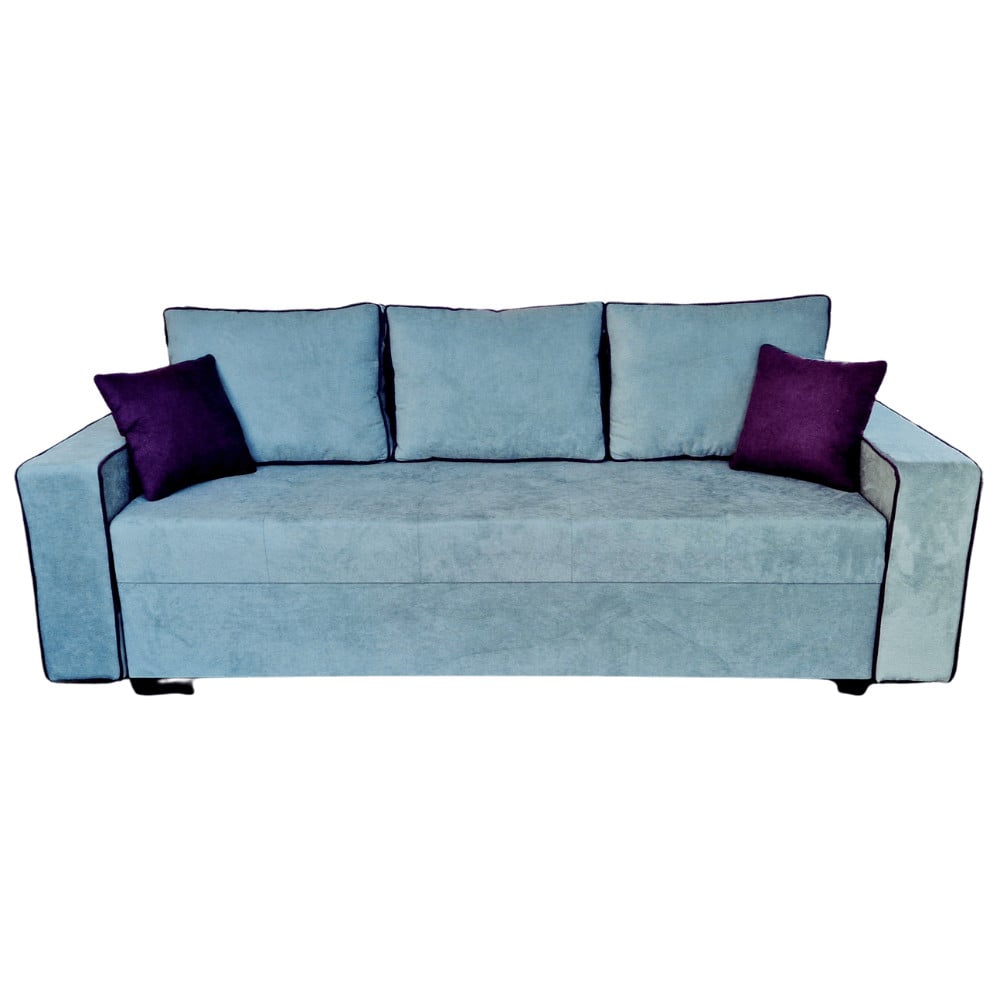 Canapea Extensibila Tania, 240x80x85cm, 3 locuri, Amore 20 Pastel Blue, Glasspandoor