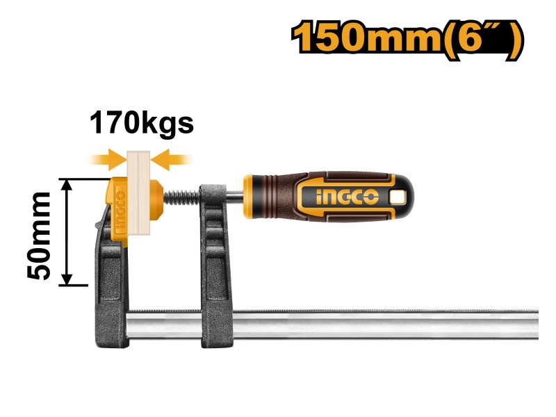 Clemă cu șurub rapid INGCO 150 x 50 mm