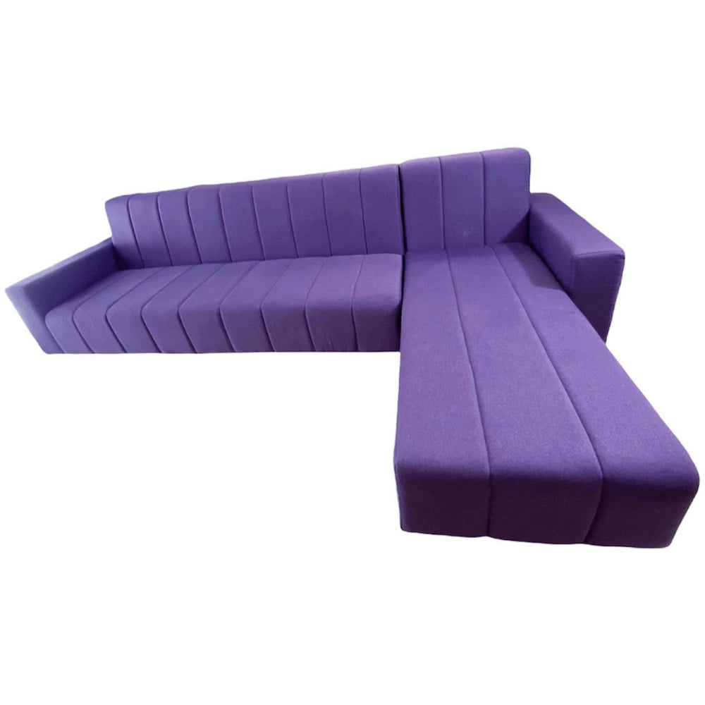 Colțar Fix Pixie, 200x180x75cm, 5 locuri, Luna 65 Purple , în formă de 