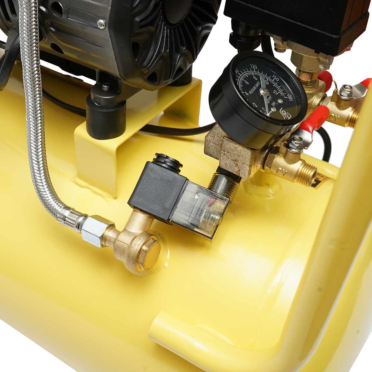 Compresor aer fara ulei silentios, volum 30L, putere 1490W/2CP presiune maxima 8 Bar, volum aer aspirat 130 L/min , Cod: DISPT04, Marca: CROWNMAN