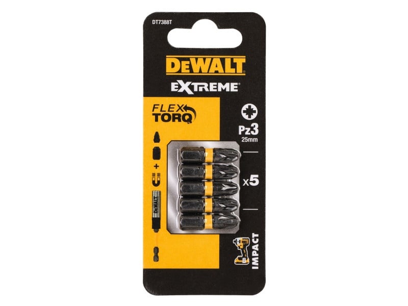 DEWALT Extreme Impact vârf bit PZ3 x 25 mm (5 buc)