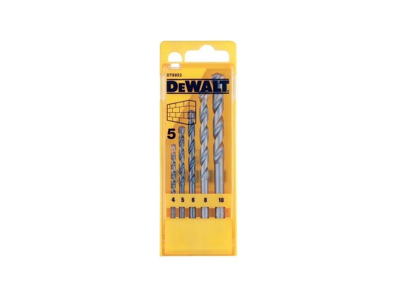 DEWALT Set de burghie pentru piatră 5 piese cilindru (4 -10 mm) - 1 | YEO