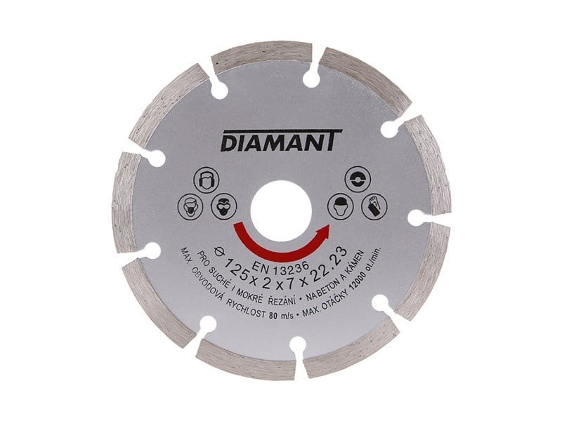 DIAMANT Disc de tăiere diamantat 125 x 2,0 x 7,0 x 22,2 mm segmentat