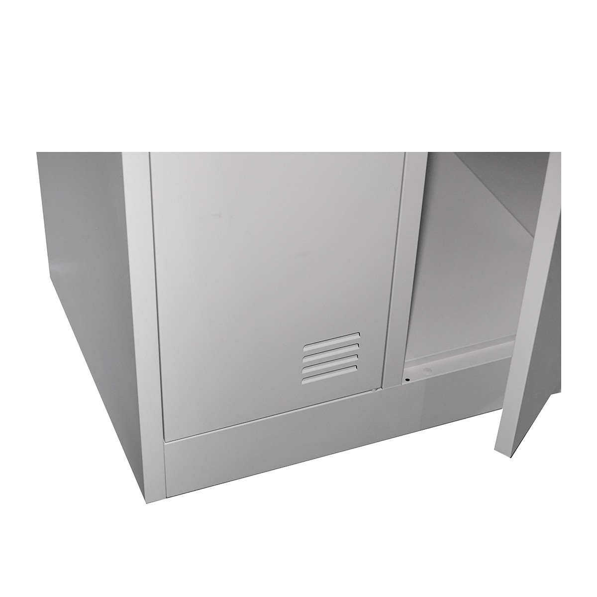 Dulap metalic fiset dublu tip vestiar 1800x600x450mm cu 2 usi securizate, raft si bara, gri, Cod: BK92937, Echivalență: DISEG32, Breckner Germany