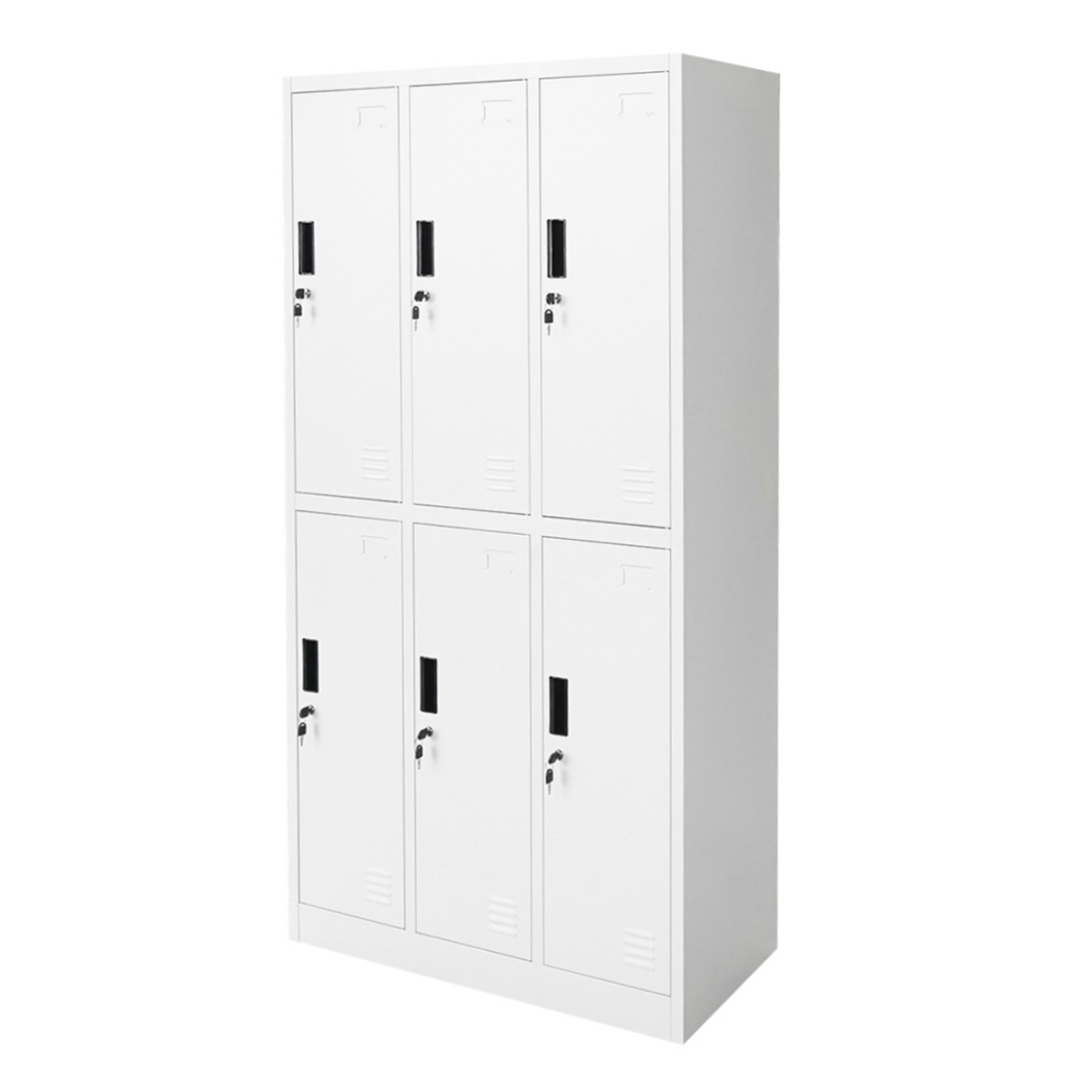 Dulap metalic tip vestiar cusetat 1800x900x450mm 3x2 cu 6 usi securizate, gri, Cod: BK92944, Brand: BRECKNER GERMANY - 2 | YEO