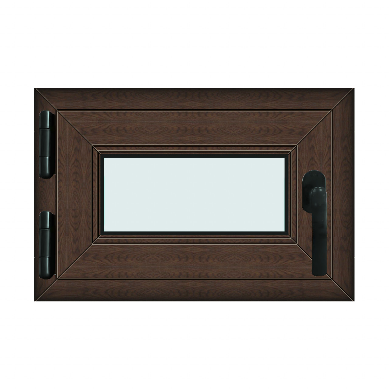 Fereastra 60x40cm, 1 canat, wenge (tabac), stanga si rabatare, Klass, 7cm, 6 camere, 2 garnituri