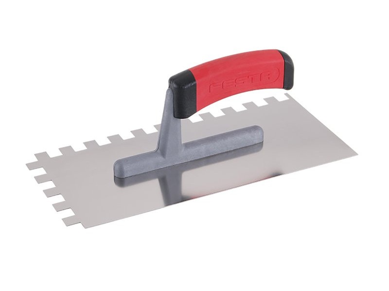 FESTA fier de netezit zimțat 130 x 280 mm inox 12 x 12 mm mâner moale