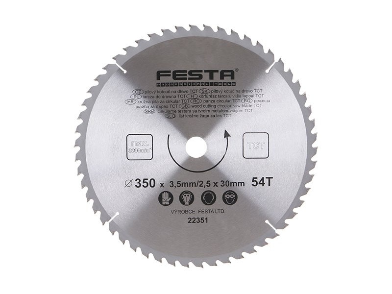 FESTA Lamă de ferăstrău pentru lemn 350 x 30 x 2,5 mm / 54T