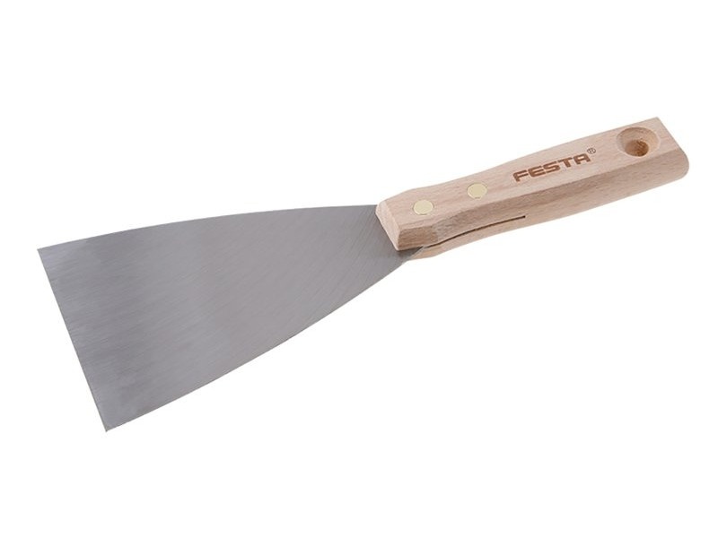 FESTA Spatulă din oțel 100 mm cu mâner din lemn