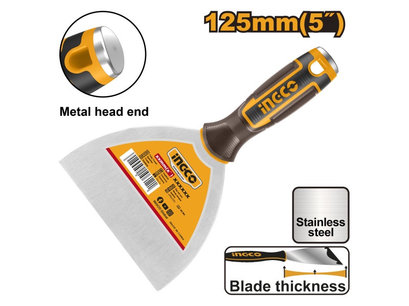 INGCO Spakli 125 mm inox mâner moale