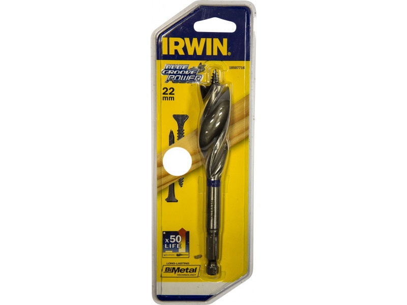 IRWIN Burghiu pentru lemn 22 x 230 mm bit Blue Groove Power - 1 | YEO