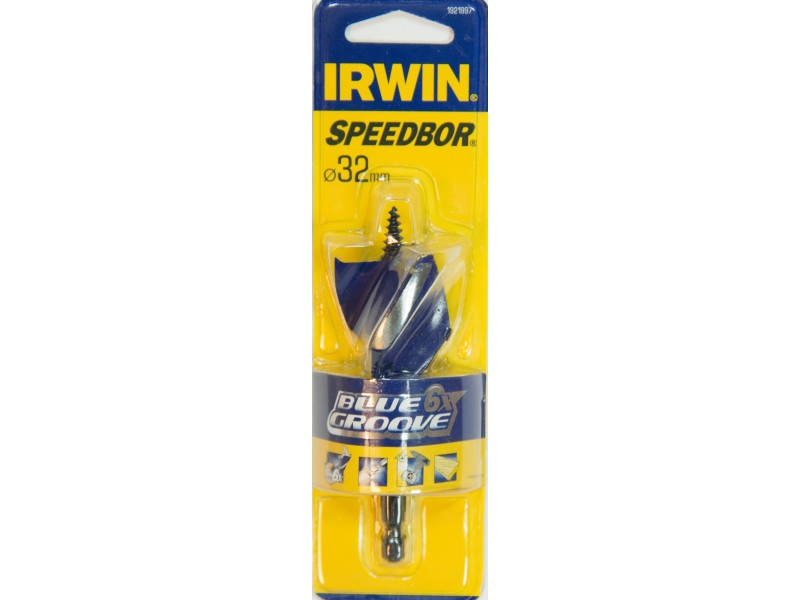 IRWIN Burghiu pentru lemn 32 x 105 mm bit Blue Groove 6x - 2 | YEO