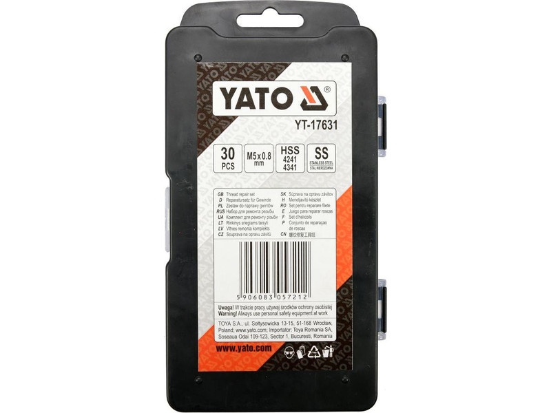 Kit de reparare a filetului YATO 30 bucăți M5 0,8 mm - 1 | YEO