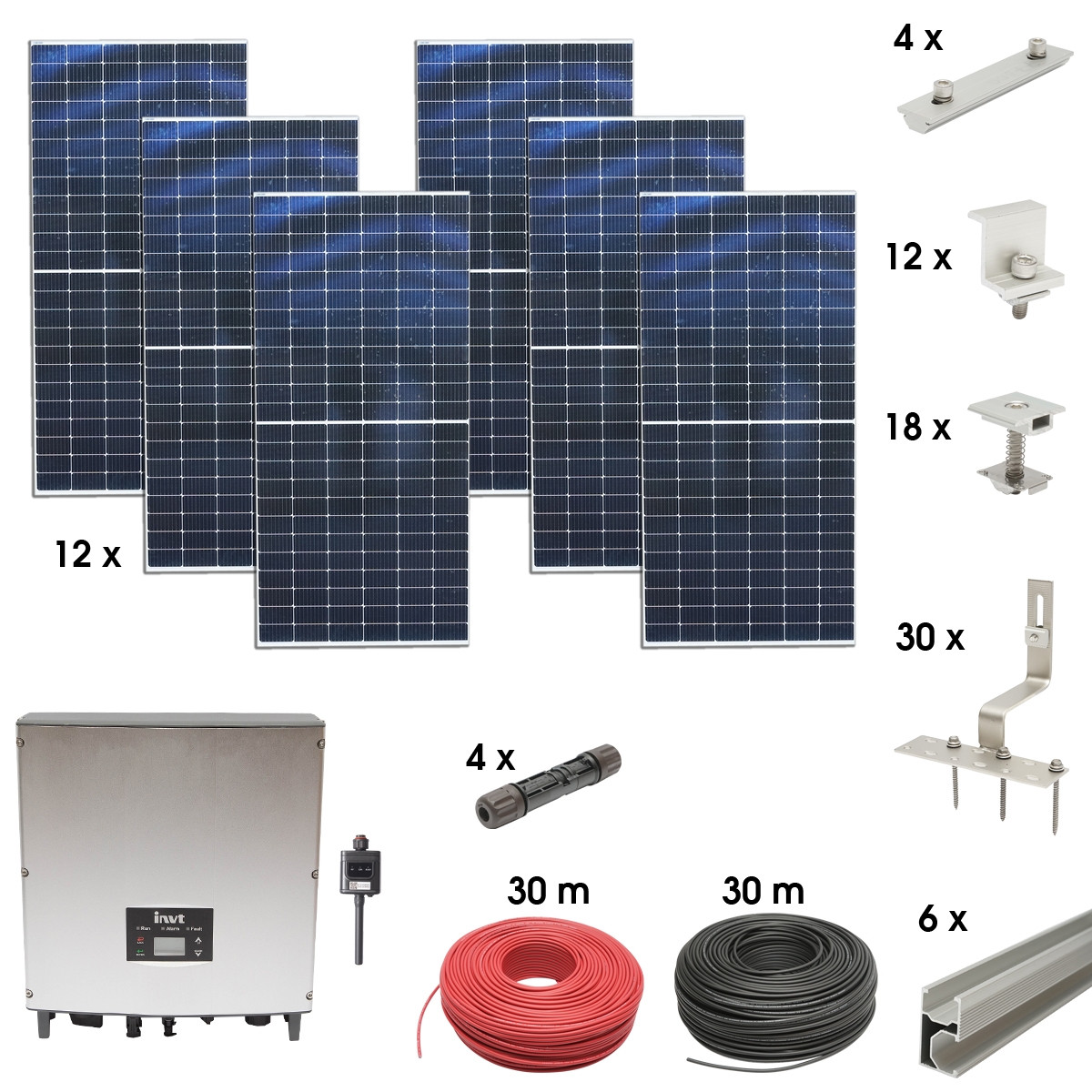 Kit sistem solar fotovoltaic monofazic ON-GRID 5KW cu panouri 12x450W prosumator WIFI cu sistem fixare acoperis tigla/tabla, Cod: BK88708, Brand: BRECKNER GERMANY