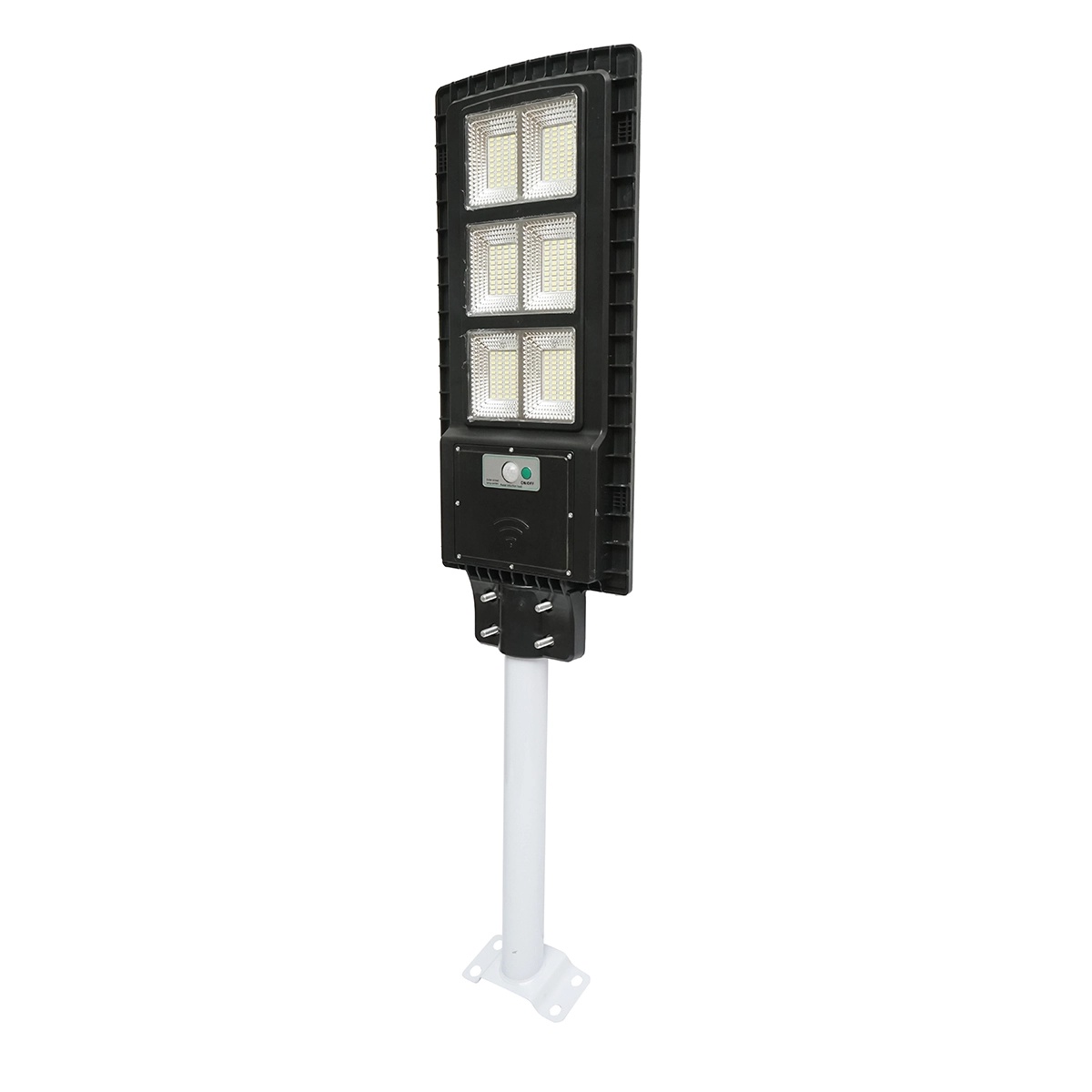 Lampa solara LED iluminat stradal 150W 6500K cu panou solar 12W, baterie 15000mAh, telecomanda, prindere pe stalp IP65, Cod: BK79613, Brand: BRECKNER GERMANY