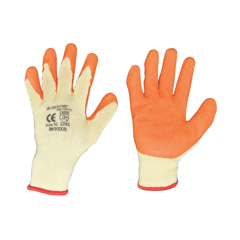 Manusi de protectie bumbac latex galben-portocaliu marimea 10, Cod: BK90008, BRECKNER GERMANY