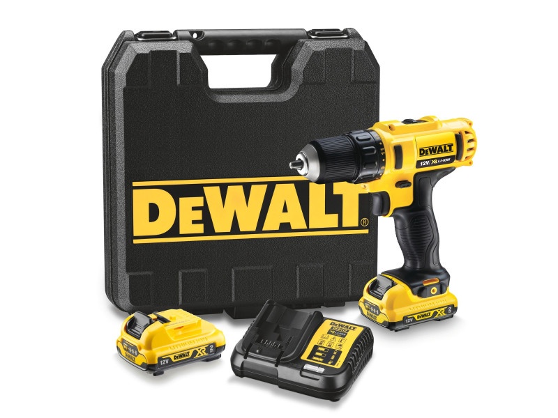 Mașină de găurit cu acumulator DEWALT 12 V fără perie de carbon (2 x acumulator 2.0 Ah + încărcător) DCD710D2 - 1 | YEO