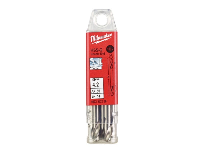 MILWAUKEE Burghiu spiralat cu două capete 4,2 x 55/14 mm HSS-G (10 buc) - 1 | YEO