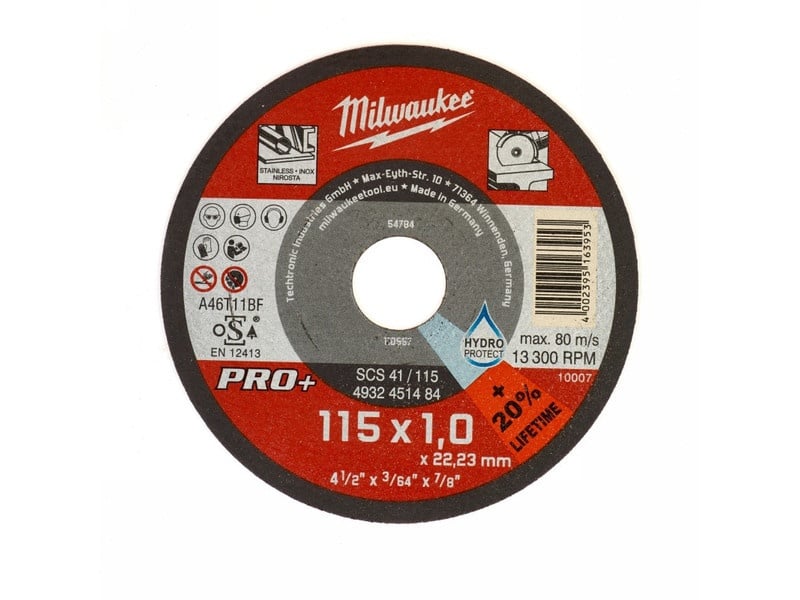 MILWAUKEE Disc de tăiat pentru metal 115 x 1,0 x 22,2 mm inox drept SC41 PRO+