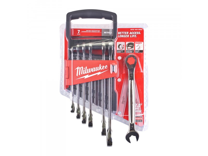 MILWAUKEE Set cheie stea cu clichet din 7 piese 8-17 mm CrV MAX BITE™ - 2 | YEO