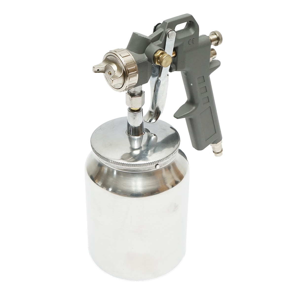 Pistol de vopsit cu aer comprimat 1L, cupa din inox in partea de jos, duza 1.5mm, Cod: BK79599, Brand: BRECKNER GERMANY