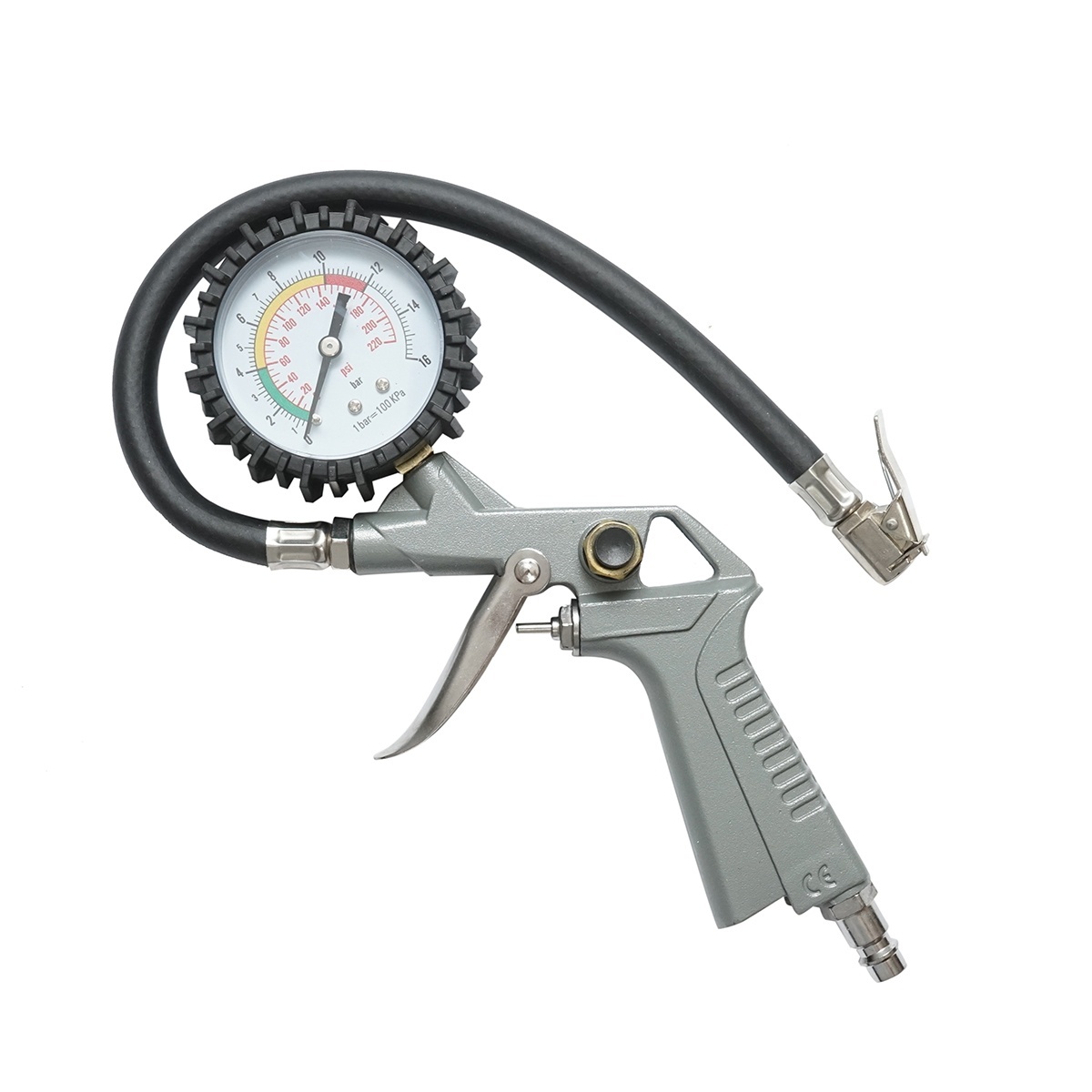 Pistol umflat roti profesional cu furtun 340mm si manometru mecanic 0-16 bar, Cod: BK76153