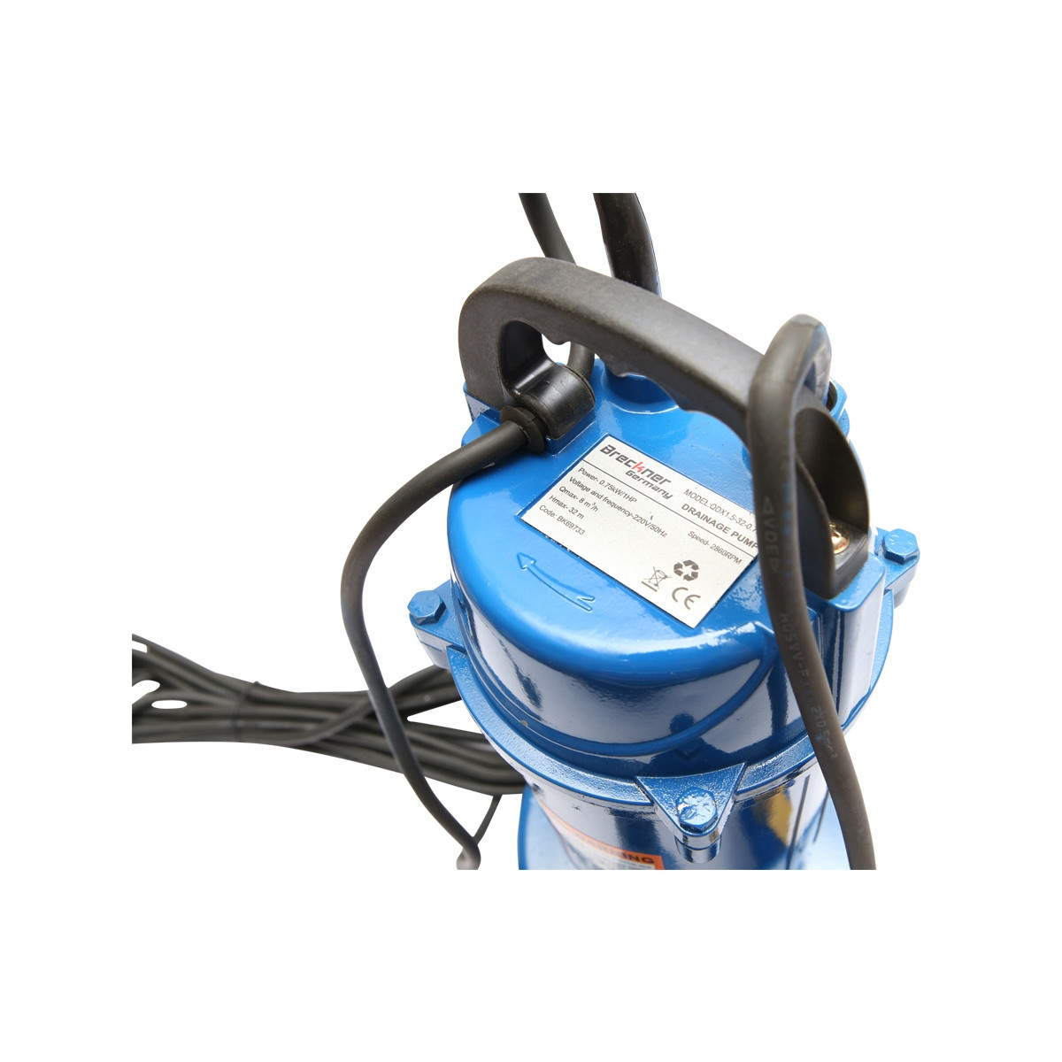 Pompa drenaj, apa murdara submersibila cu flotor 750W, 133L/min, adancime 29m, 220V, QDX1.5-32-0.75F, Cod: BK69733, Echivalență: DISLH39, Breckner Germany - 3 | YEO