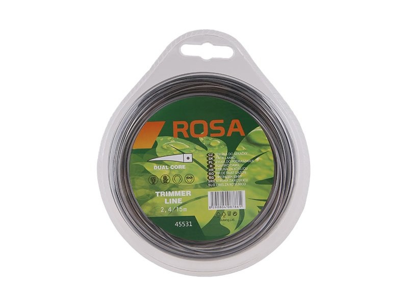 ROSA Sfoară de tuns iarba 2,4 mm x 15 m pătrat armat