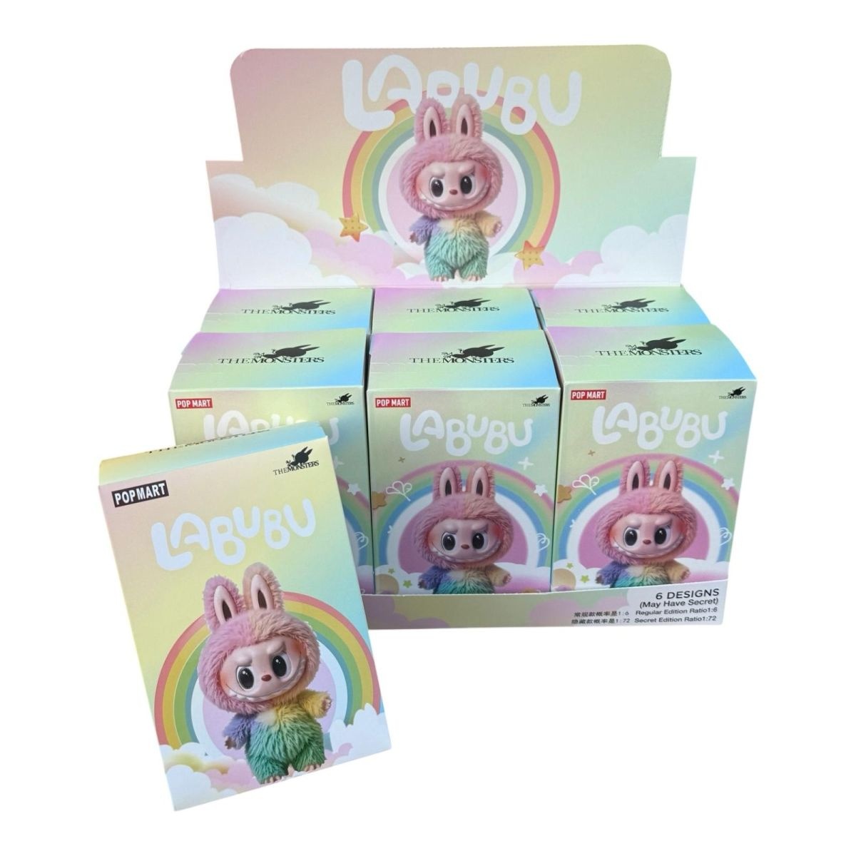 Set 6 Jucarii de plus LABUBU Rainbow – The Monsters, Blind Box Sigilat