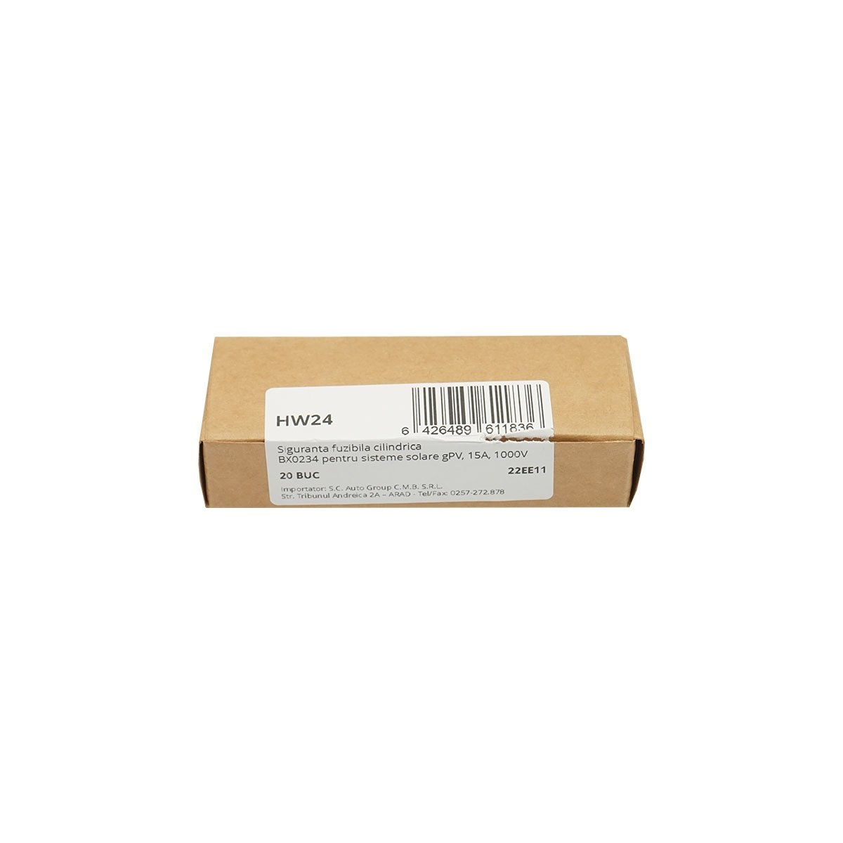 Siguranta fuzibila 10x38mm cilindrica BX0234 pentru sisteme solare gPV, 15A, 1000V, Cod: DISHW24, Brand: Leader