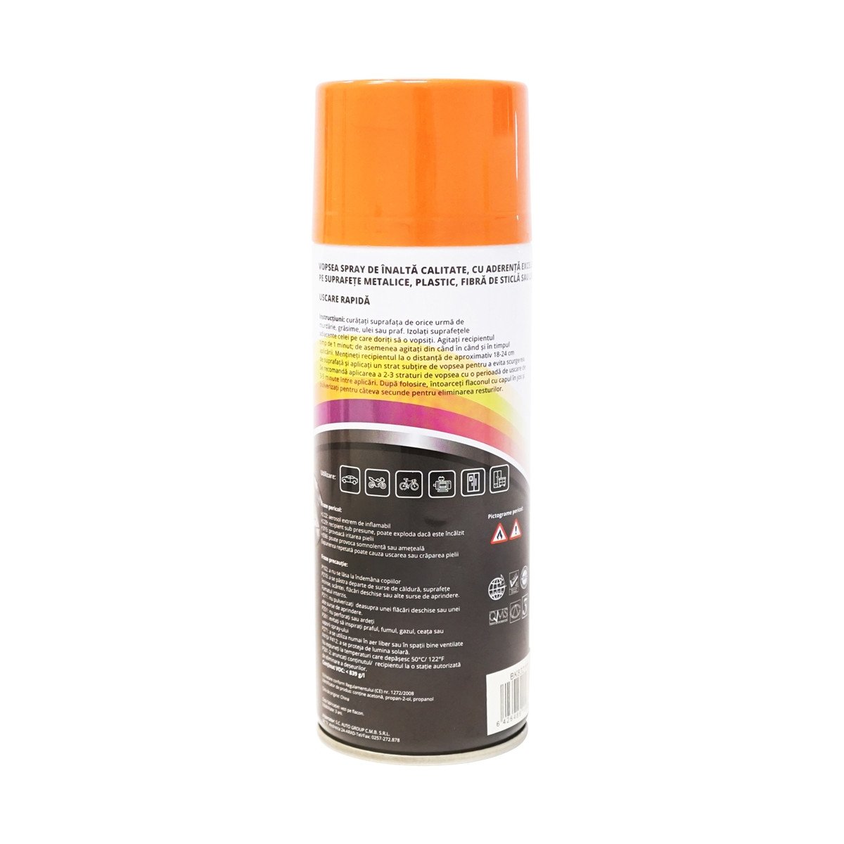 Spray vopsea auto portocaliu tip Kubota profesionala cu uscare rapida 450ml,Cod: BK832111, Brand: MAGIC