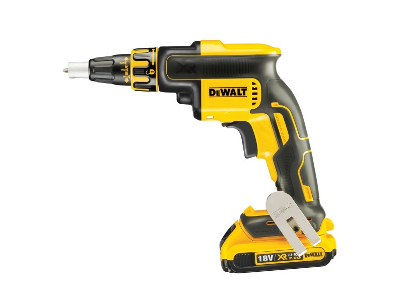 Șurubelniță DEWALT fără fir pentru gips carton 18 V fără perie de carbon (2 x acumulator 2.0 Ah + încărcător) DCF620D2 - 1 | YEO