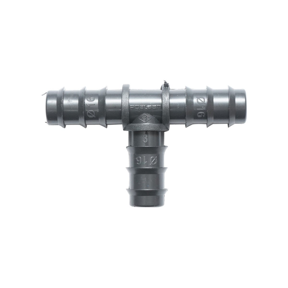 Teu, conector tub picurare, D16x16mm, pentru sisteme irigatii, Cod: DISLU77, Poelsan