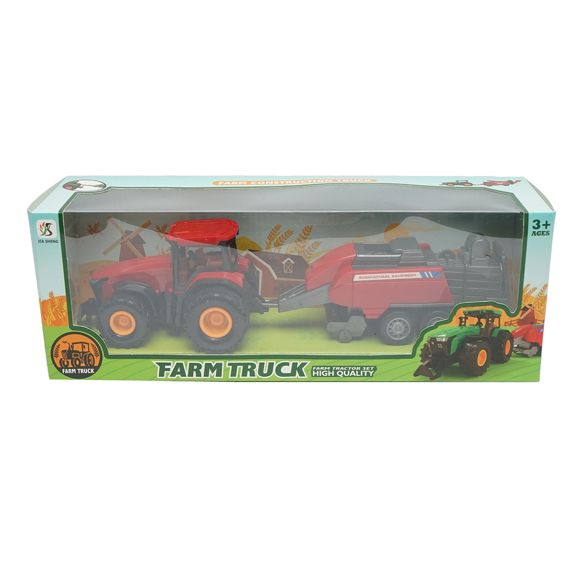 Tractor rosu cu remorca, 304x85x83mm jucarie copii +3 ani, Cod: DISLW89