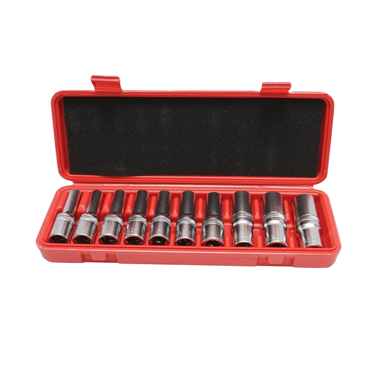 Trusa chei tubulare E-Torx E8-E24, patrat 1/2 inch 10 piese Cod: DISTS89