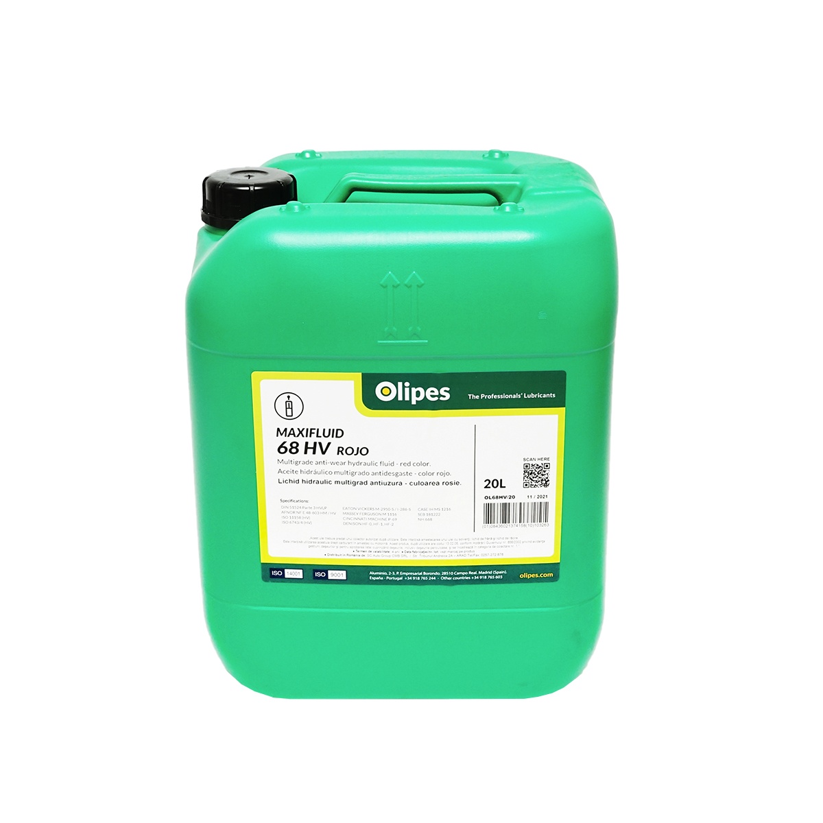 Ulei hidraulic rosu Olipes MAXIFLUID 68 HV 20L, Cod: OL68HV/20, Brand: OLIPES