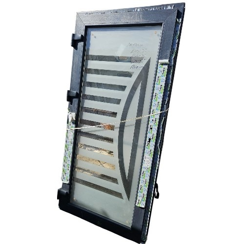 Usa, PVC & termopan, 100x200cm, antracit, stanga, WDS, 7cm, 6 camere, sticla tripan, insertie inox