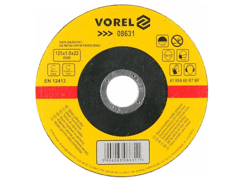 VOREL Disc de tăiere pentru metal 125 x 1,0 x 22,2 mm