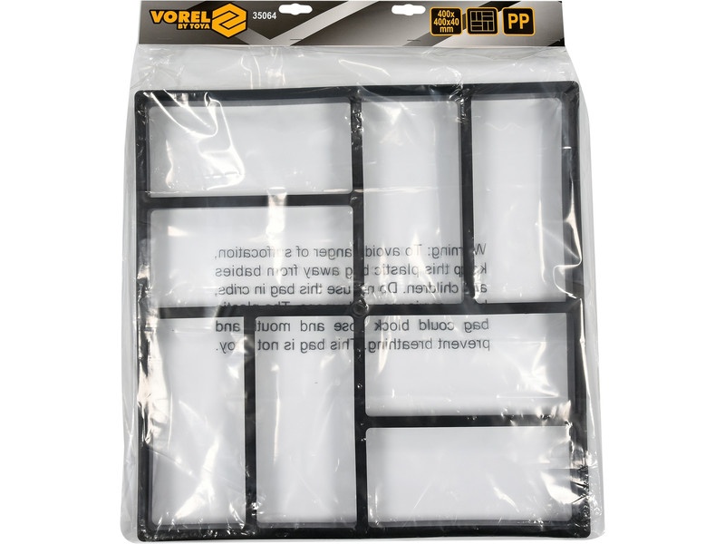 VOREL Șablon pătrat pentru piatră 400 x 400 x 40 mm - 2 | YEO