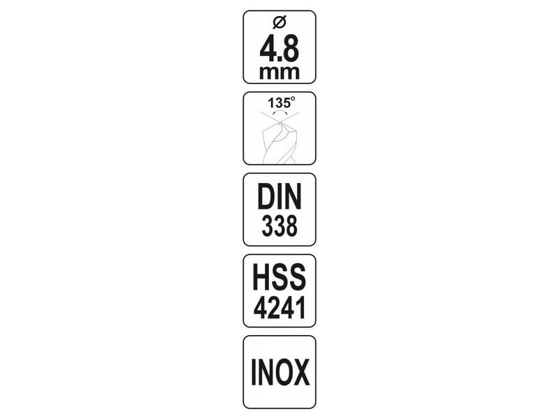 YATO Auger 4,8 x 85/51 mm inox HSS Premium