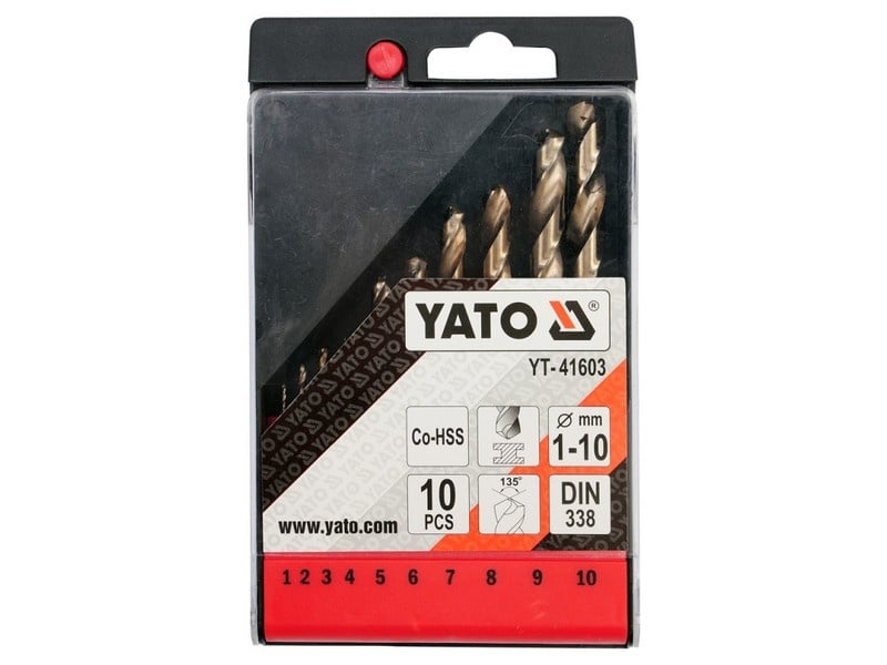 YATO Auger set 10 piese 1-10 mm HSS Co - 2 | YEO