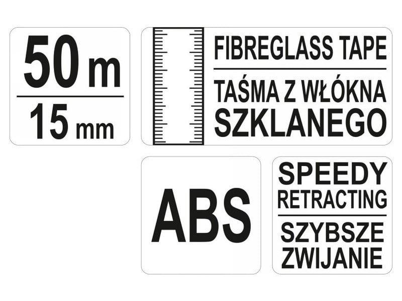 YATO Bandă de măsurare din fibră de sticlă 50 m x 15 mm - 3 | YEO