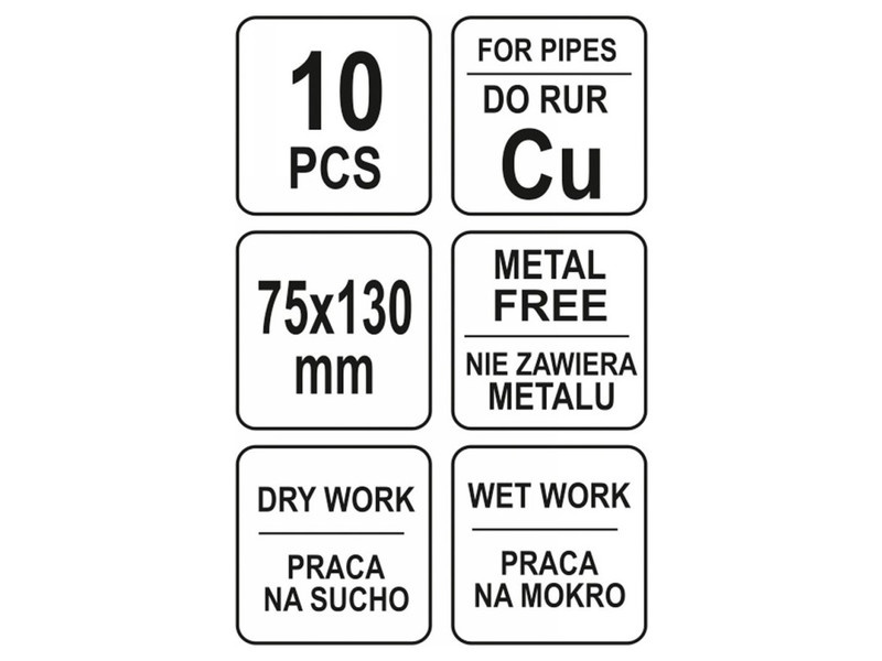 YATO Burete de curățat țevi de cupru 75 x 130 mm (10 buc)