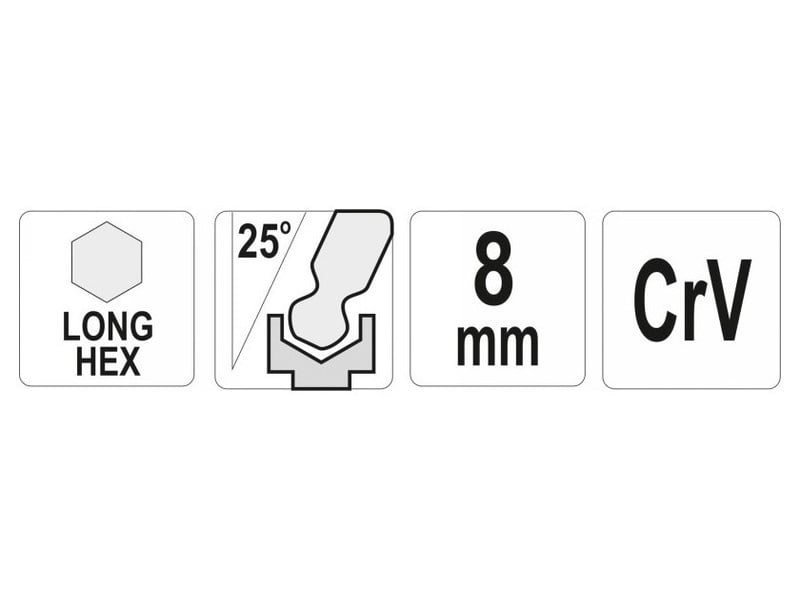 YATO Cheie Allen cu cap sferic 8,0 mm / 36 x 155 mm CrV