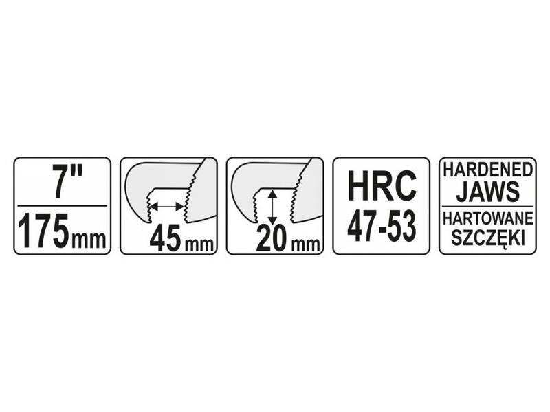 YATO Cheie reglabilă pentru țevi 175 mm/45 mm